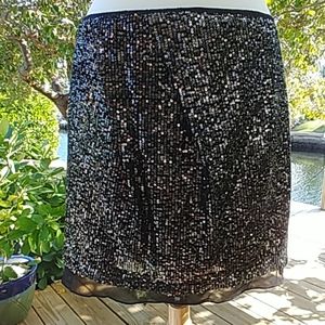 Beaded woven mini skirt